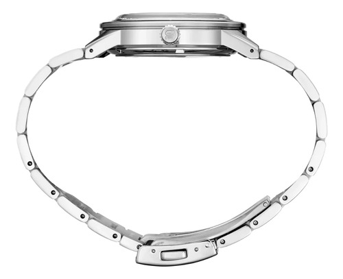 Reloj Seiko Presage Style60's Ssa447 Caballero Correa Plateado Bisel Negro Fondo Beige