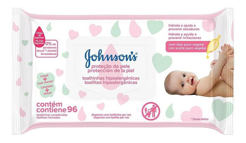 Lenços Umedecidos Johnsons Baby Extra Cuidado C/ 96 Unids