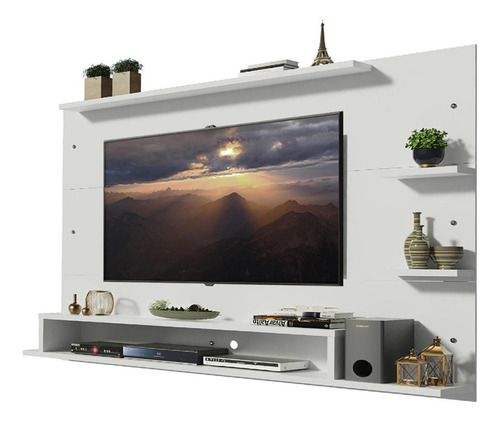 Panel de TV Alfa Madesa para dormitorio de hasta 60 pulgadas con nicho, color blanco