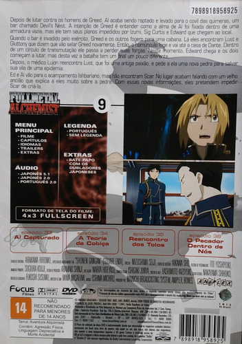 Fullmetal Alchemist Volume 9 Dor E Luxúria Dvd (Usado)