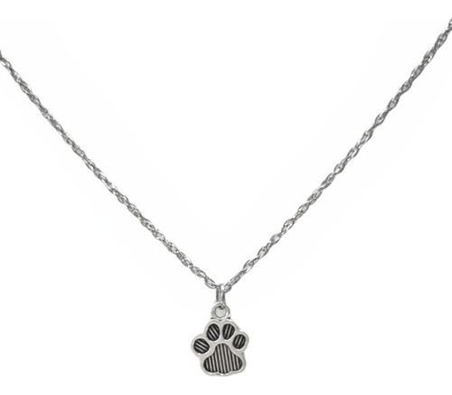 Lindo Collar Dije Huella Pata De Perro O Gato Color Plata Color Plateado