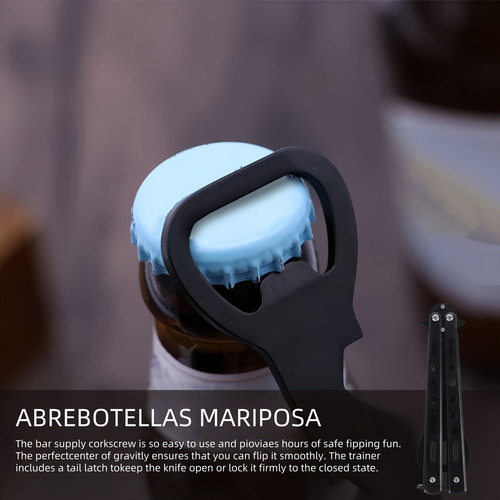 Abridor De Botellas Con Forma De Navaja Mariposa Negro