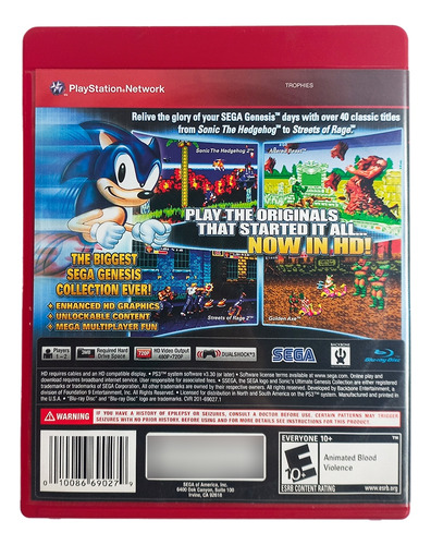 Sonic Ultimate Genesis Collection Ps3 C/40 Jogos (Usado)