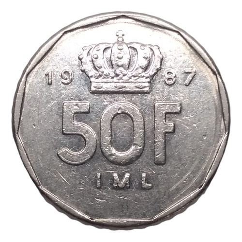 Moneda Luxemburgo 50 Francos Gran Duque Juan Año 1987