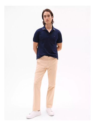Chomba Regular Fit Cuello Con Inscripción Tommy Hilfiger