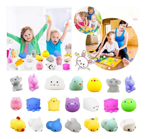 Kit 50 Pcs Mini Mochi Squishy Squeeze Toy Fidget Toy