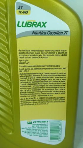 Imagem 3 de 3 de 3 Óleos Lubrax 2t Náutica Tcw3 Semi Sintético 500ml