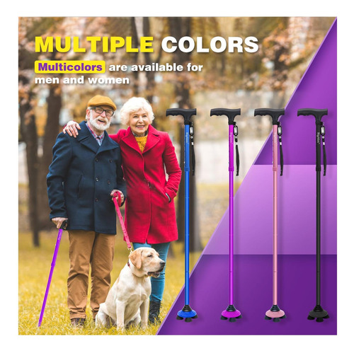 Bigalex Plegable Para Caminar Para Ancianos Ajustables Y Con