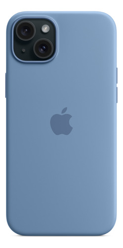 Capa Silicone Magsafe iPhone 15 Plus Azul I - Original Apple