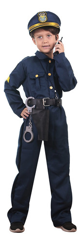 Niños Uniformes De Policía Actuación Disfraces Cosplay Pequeño Oficial De Policía