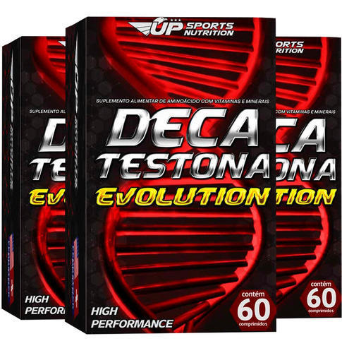 3x Deca Testona Evolution P/ Aumento Massa Muscular E Testo Sabor Sem Sabor