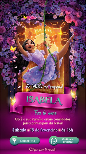Convite Isabela Encanto Interativo Confirmar Presença 5