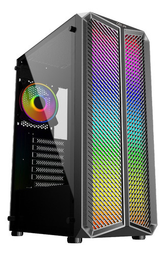 Gabinete Gamer Haven Atx Lateral Vidro Rgb Oex Gh300 Preto