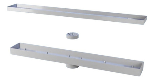 Ralo Invisivel Oculto Embutir Anti Odor Inseto 5x50cm Linear Cor Branco