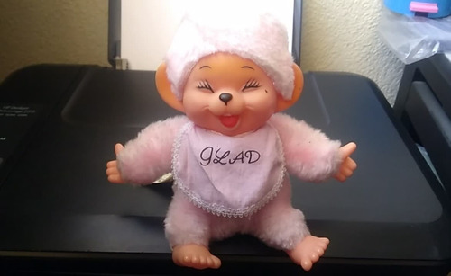 1983 Ceppiratti Pink Monchhichi Monkey Glad Plush Doll 15cms