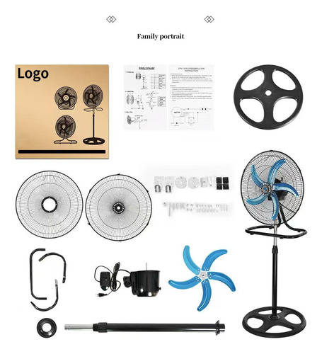 Ventilador Daffodil 3 En 1 Csf-18t 18 De Pared Y Piso 50 Cm 60hz Negro Metal Metal 5