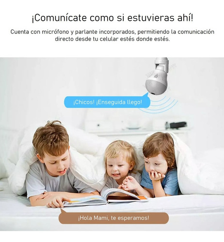 Imagen 4 de 9 de Camara Wifi Lampara Espia 360 1080 Hd C/ Audio Bidireccional