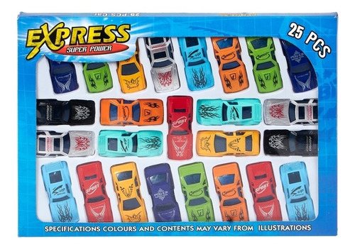 Set Carros Carrera Mini Car Kids Coleccionables Infantil X25