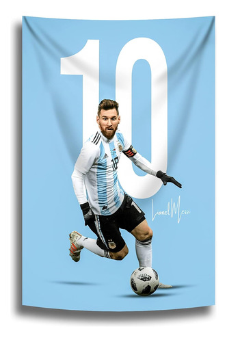 Tapiz Messi Campeón Copa Del Mundo Carteles De Pared D...