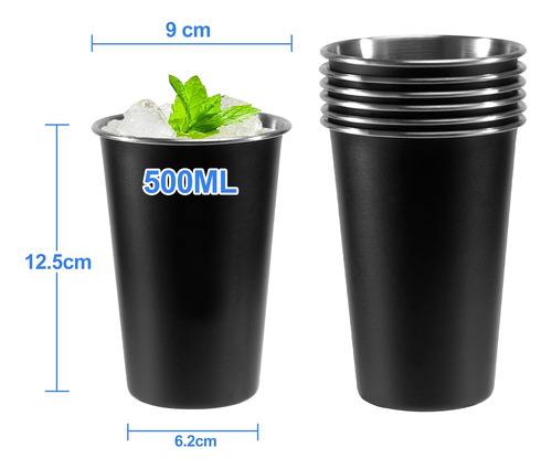 Copos Empilháveis De Aço Inoxidável 500ml, Copos De