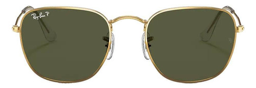 Anteojos de sol polarizados Ray-Ban Round Frank talle Standard armazón polished shiny gold y lente green