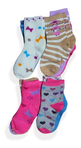 Calcetines Socks Algodón Bambu 12 Pares Niña