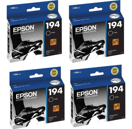 Kit Com 4 Cartuchos Original Epson 194 Preto Xp 204 Xp 214