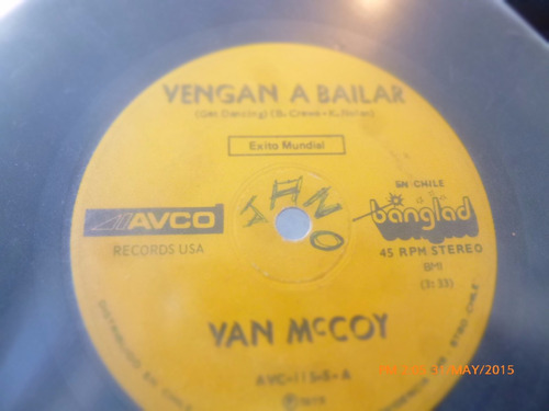 Vinilo Single De  Van  Mccoy -- Vengan A Bailar    ( H108