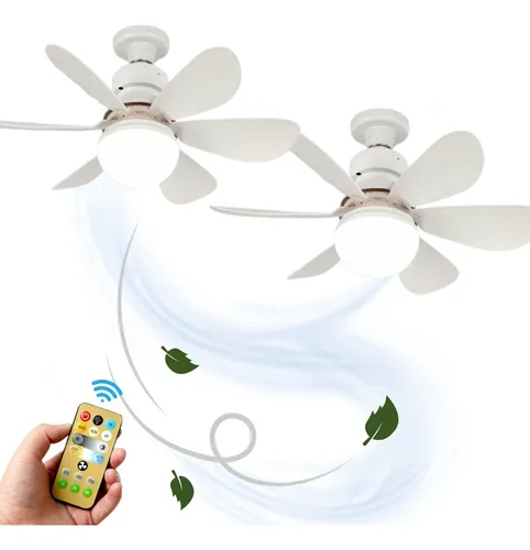 comprar Kit 2 Ventilador Lâmpada Led Forte Teto Silencioso Controle