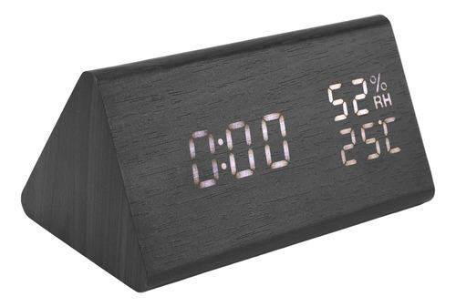 Reloj Despertador De Temperatura De Madera, Relojes Digitale