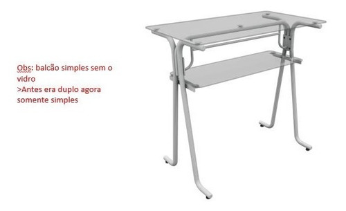 Imagem 1 de 2 de Arara Balcão Cabideiro Duplo 120 Cm Sem O Vidro