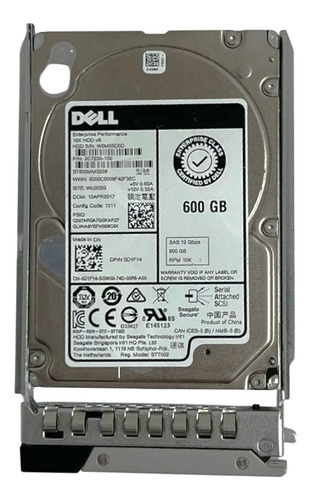 Hd Dell 600gb 10k 2,5 12gb Sas 0d1f14 D1f14 R440 R540 R640 R740 R450 R550 R650 R6515 R6525 R750 R7515 R7525 R660xs R6615 R6625 R760 T140 T340 T550 @ Cinza