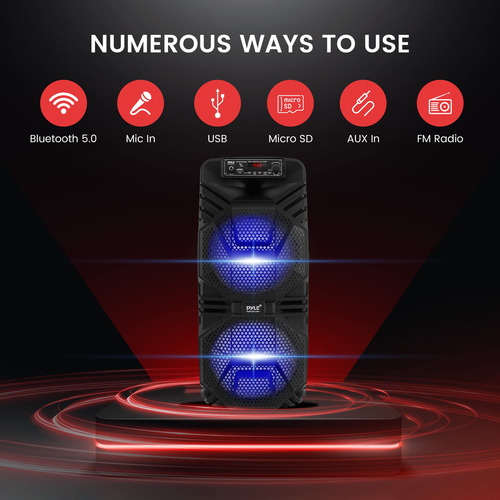 Altavoz Pa Bluetooth 600w Recargable Con Subwoofer Y Micrófo