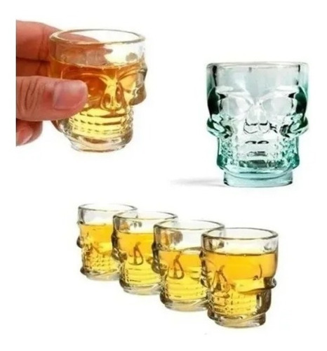 Set X 6 Copas Shots Calavera 48 Ml Transparentes