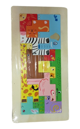 Tetris De Animales En Madera Juego Didáctico Montessori