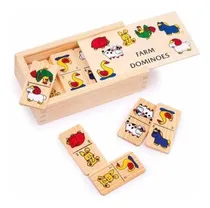 Comprar Dominó En Caja De Madera\u002Fdiseño De Granja O Jungla Didáctico