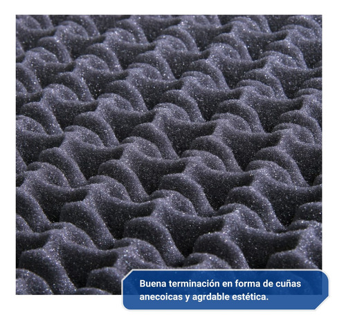 Paneles Acústicos Placa Aislante Pro 50mm 1.22x0.61m Pack X4 Gris Oscuro