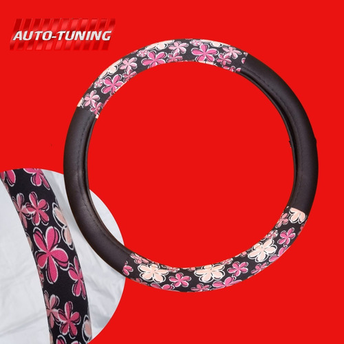 Imagen 3 de 3 de Funda Cubre Volante Femenino Flores Rosas