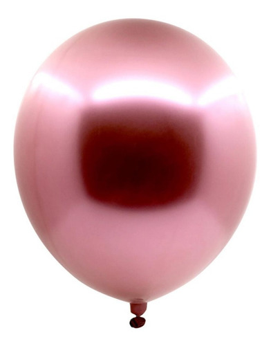 Imagen 2 de 5 de Globos Rosado Cromados X 25 Unidades R10 - Cotillón