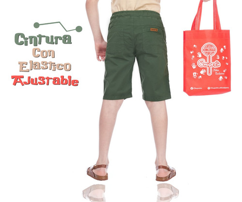 Shorts Drill Bermuda Niño Verde Oscuro - Chupetin