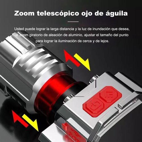 Lampara Cabeza Led Minera Minero Recargable Con Sensor