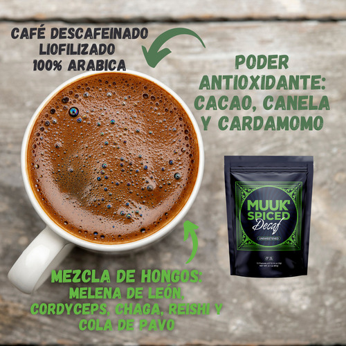 Café Gourmet Descafeinado Con Especias Y Hongos Adaptógenos
