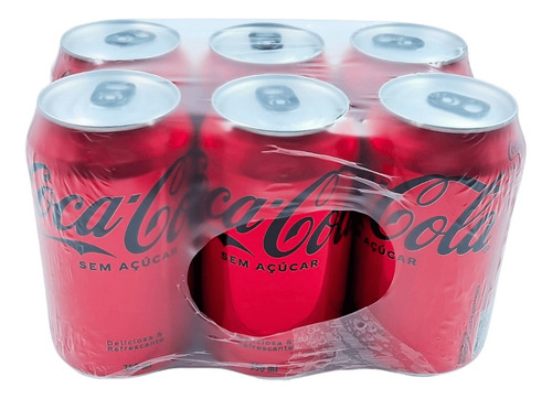 Refrigerante Coca-Cola Zero coca-cola sem açúcar em lata 350 ml pacote x 6