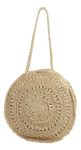 Bolso rafia redondo stradivarius hotsell