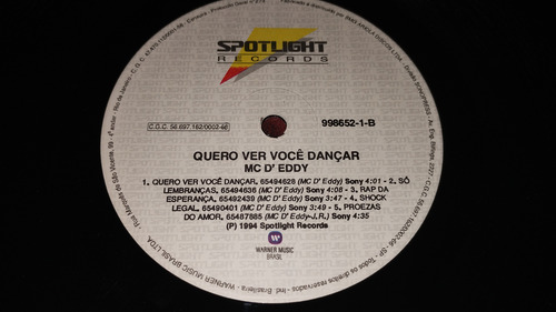 Lp Mc Deddy,quero Ver Voce Dancar Ano 1994zerado,garantia!!! (Usado)