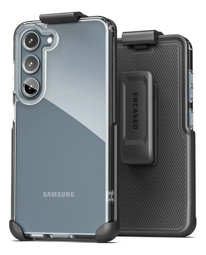 Funda Para Galaxy S23 Plus Transparente Y Clip De Cinturon