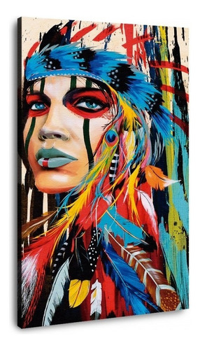 Canvas | Mega Cuadro Decorativo | Mujer Etnico | 60x40 Color Rubia