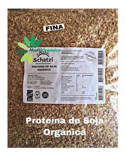 Proteina De Soja 1 Kg Orgánica Schatzi Gmo Free 