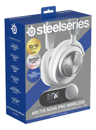 Auriculares inalámbricos Steelseries Arctis Nova Pro para PC/PS5/PS4, color blanco
