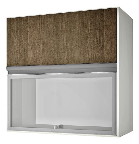 Alacena 60 X 60 X 30 Mueble Cocina Wengue Y Vidrio Rebat.